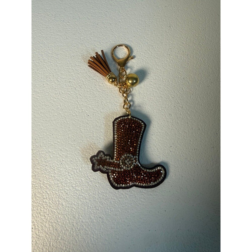 Cowboy Boot Bag Charm/Key Ring by A Little Obsessed 5.5in